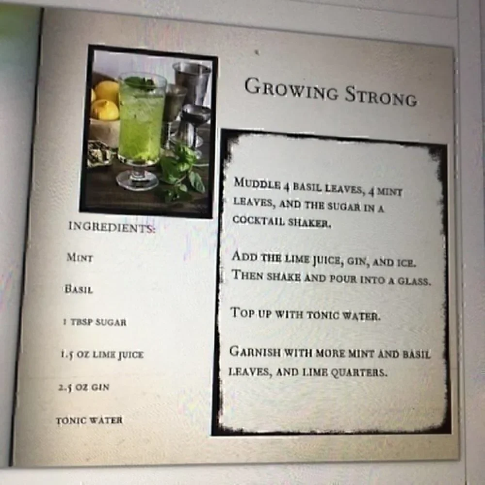20 page hardcover Game of Thrones Cocktail book
